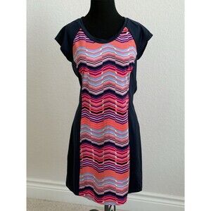 Title Nine Gidget 2.0 Athletic Dress Women's M Navy Pink Geometric Outdoors Hike